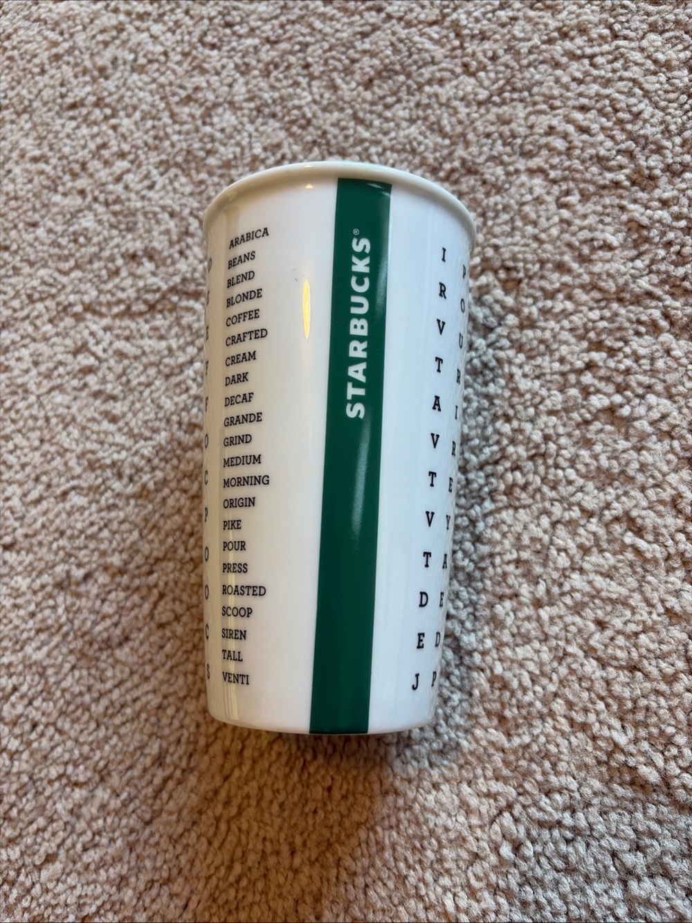 Starbucks Coffee Mug Travel Tumbler Word Search Double Wall Crossword Ceramic